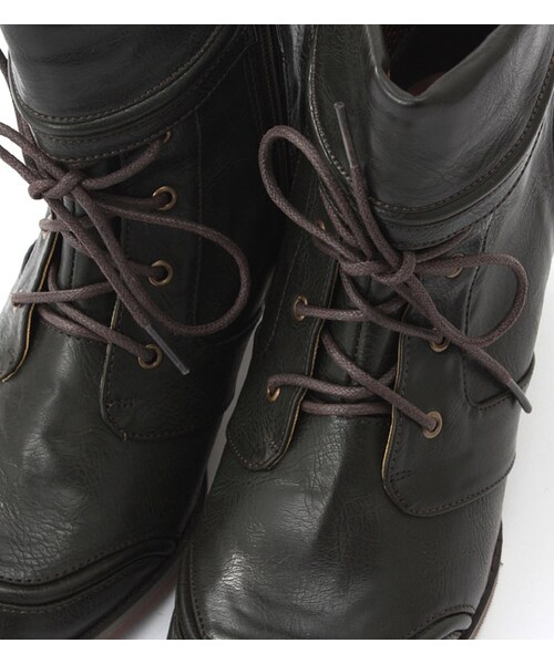 mysty woman（ミスティウーマン）の「折り返しレースアップブーティ（シューズ・レディース・グレー/ブラウン/ブラック・M/L）」の9枚目の写真