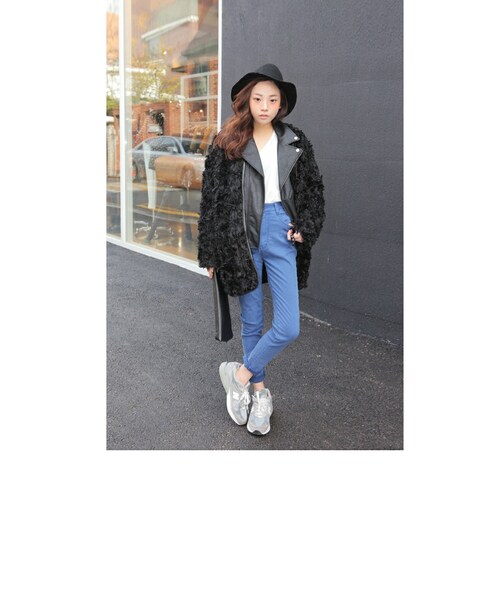 STYLENANDA（スタイルナンダ）の「ボーイフィットライダースジャケット（その他・レディース・ブラック・FRE）」の2枚目の写真