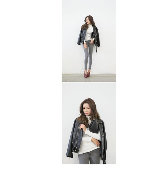 STYLENANDA（スタイルナンダ）の「ボーイフィットライダースジャケット（その他・レディース・ブラック・FRE）」の20枚目の写真