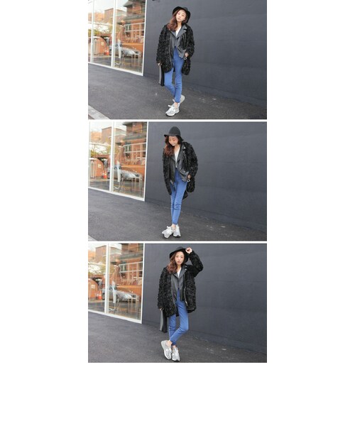 STYLENANDA（スタイルナンダ）の「ボーイフィットライダースジャケット（その他・レディース・ブラック・FRE）」の3枚目の写真