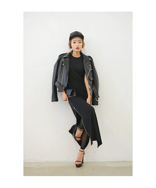 STYLENANDA（スタイルナンダ）の「ボーイフィットライダースジャケット（その他・レディース・ブラック・FRE）」の22枚目の写真