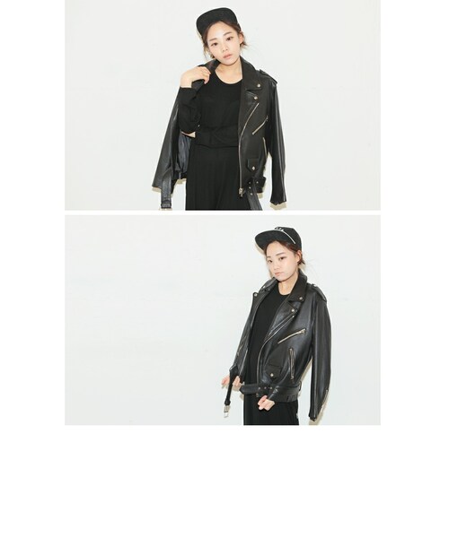 STYLENANDA（スタイルナンダ）の「ボーイフィットライダースジャケット（その他・レディース・ブラック・FRE）」の15枚目の写真