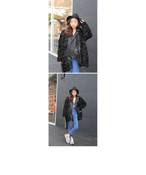 STYLENANDA（スタイルナンダ）の「ボーイフィットライダースジャケット（その他・レディース・ブラック・FRE）」の4枚目の写真