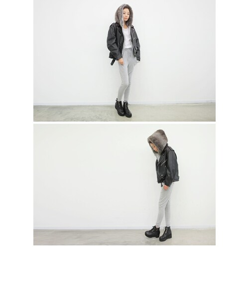 STYLENANDA（スタイルナンダ）の「ボーイフィットライダースジャケット（その他・レディース・ブラック・FRE）」の12枚目の写真