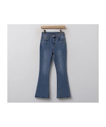 アンクル丈シンプルブーツカットデニムパンツ