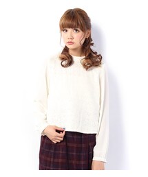 PAGEBOY | 起毛レース使いバックボタンカットソー(トップス)