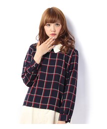 PAGEBOY | 柄×無地コンビ長袖プルオーバー(トップス)