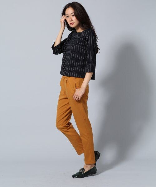 BLISS POINT Womens(ブリスポイント ウイメンズ)の「【Sサイズ展開アイテム】TRPUトラウザー(パンツ・レディース・キャメル/ネイビー/チェック/ストライプ・S/M/L)」の13枚目の写真