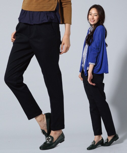 BLISS POINT Womens(ブリスポイント ウイメンズ)の「【Sサイズ展開アイテム】TRPUトラウザー(パンツ・レディース・キャメル/ネイビー/チェック/ストライプ・S/M/L)」の3枚目の写真