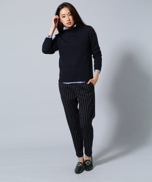 BLISS POINT Womens(ブリスポイント ウイメンズ)の「【Sサイズ展開アイテム】TRPUトラウザー(パンツ・レディース・キャメル/ネイビー/チェック/ストライプ・S/M/L)」の12枚目の写真