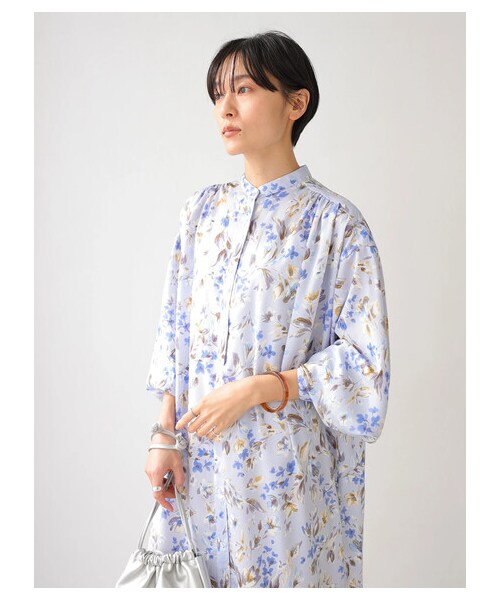 AMERICAN HOLIC（アメリカンホリック）の「サテンティアードワンピース（ワンピース/ドレス・サックスブルー/ネイビー・F）」の4枚目の写真