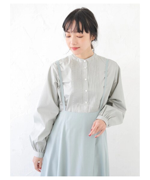 earth music&ecology(アースミュージックアンドエコロジー)の「<WEB限定大きな・小さなサイズ>SET2点 ジャンスカ+ピンタックシャツ(ワンピース/ドレス・ベージュ/ミント/ラベンダー・F/XS/L)」の7枚目の写真