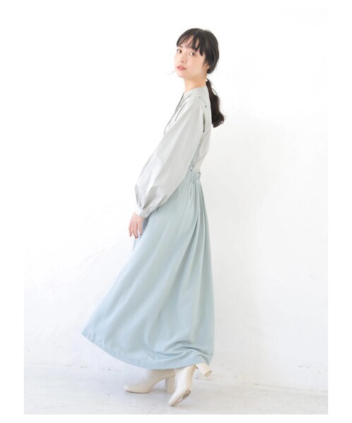 earth music&ecology(アースミュージックアンドエコロジー)の「<WEB限定大きな・小さなサイズ>SET2点 ジャンスカ+ピンタックシャツ(ワンピース/ドレス・ベージュ/ミント/ラベンダー・F/XS/L)」の4枚目の写真