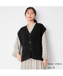 GU | フロントボタンニットベストQ(トップス)