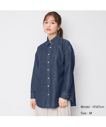 デニムオーバーサイズシャツ(長袖)SD+E