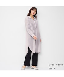 このこページ GU（ジーユー）の「シアーシャツワンピース(長袖)（長袖）」 - WEAR