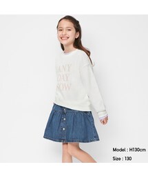 GU（ジーユー）の「GIRLSフロントボタンデニムスカート（スカート・キッズ）」