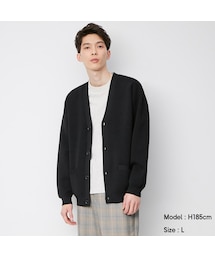 GU（ジーユー）の「ミラノリブVネックカーディガン(長袖)（長袖・メンズ）」