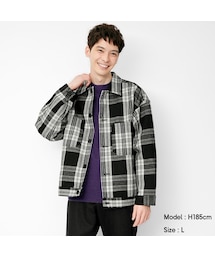 GU | フランネルシェフジャケット(チェック1)(セットアップ可能)(ジャケット/アウター)