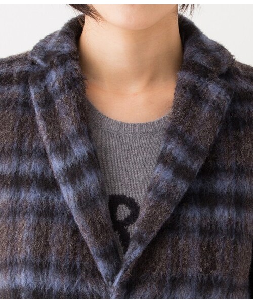 LE JUN（ルジュン）の「【先行受注】シャギーチェックチェスターコート（コート・レディース・ブルー系・S/M）」の5枚目の写真