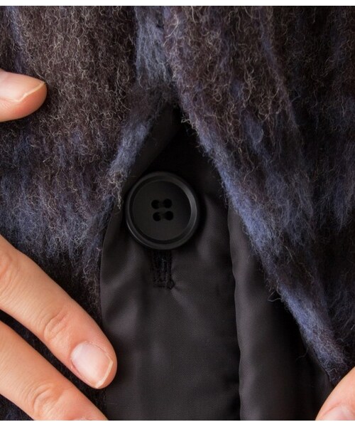 LE JUN（ルジュン）の「【先行受注】シャギーチェックチェスターコート（コート・レディース・ブルー系・S/M）」の10枚目の写真