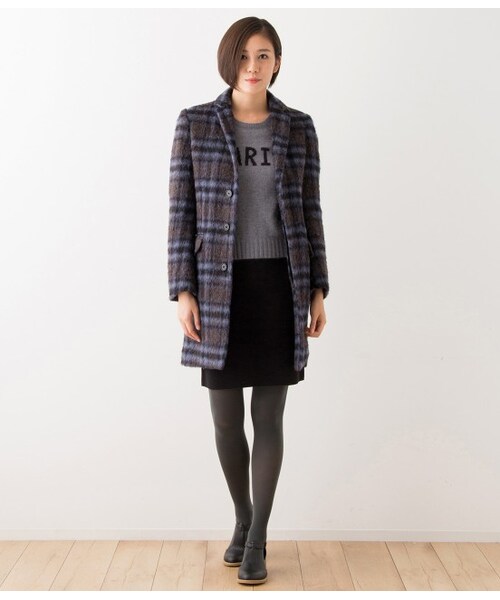 LE JUN（ルジュン）の「【先行受注】シャギーチェックチェスターコート（コート・レディース・ブルー系・S/M）」の13枚目の写真