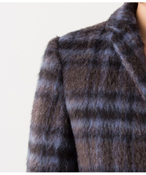 LE JUN（ルジュン）の「【先行受注】シャギーチェックチェスターコート（コート・レディース・ブルー系・S/M）」の6枚目の写真