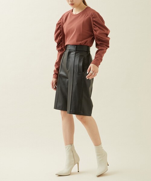 city(シティ)の「レザーコーティングショーツ(パンツ・レディース・BLACK/BROWN・1/2)」の14枚目の写真