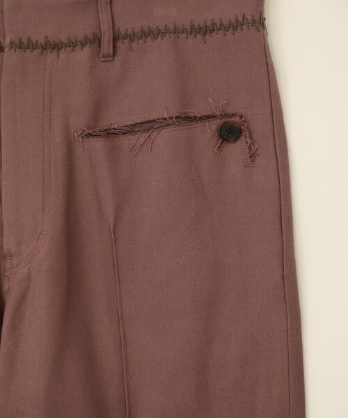 BED J.W. FORD（ベッドフォード）の「Distortion lapel double-jacket（パンツ・メンズ・BLACK/PURPLE・0/1）」の3枚目の写真