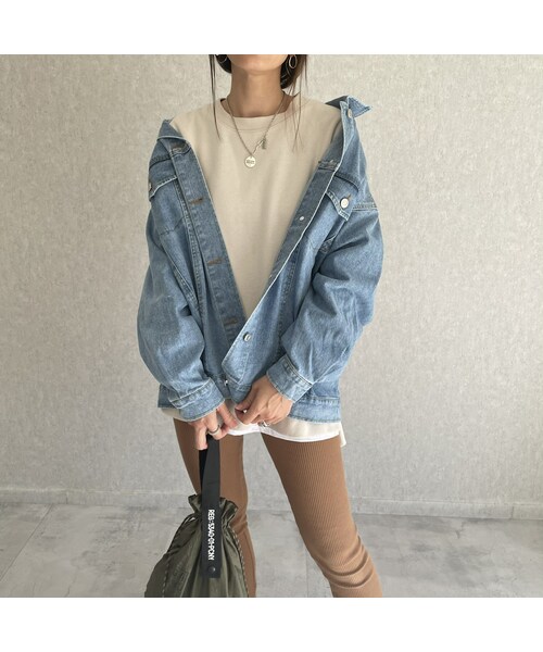 copine（コピン）の「【2021ss】バックタックデザイン！ビッグシルエットGジャン (2color）（デニムジャケット・レディース・ブルー/その他・ワンサイズ）」の2枚目の写真