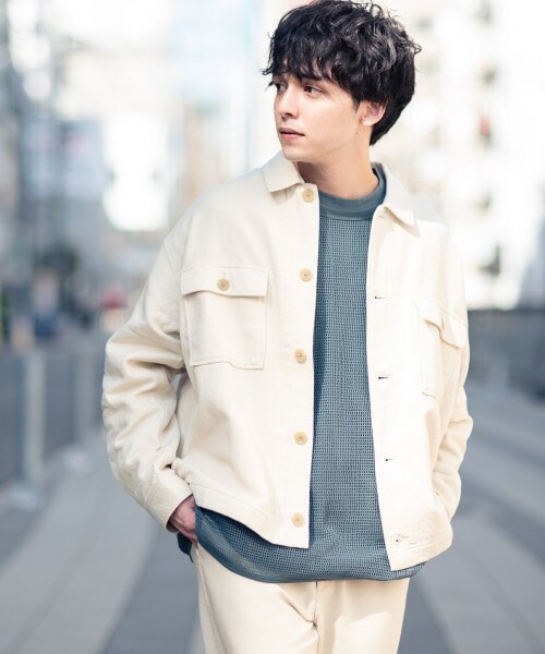 RAGEBLUE（レイジブルー）の「＜セットアップ着用可能＞ソフトコットンツイル/CPOジャケット（ジャケット/アウター・オフホワイト/グリーン/ライトブルー）」の11枚目の写真