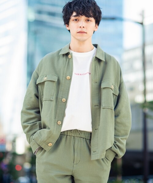 RAGEBLUE（レイジブルー）の「＜セットアップ着用可能＞ソフトコットンツイル/CPOジャケット（ジャケット/アウター・オフホワイト/グリーン/ライトブルー）」の12枚目の写真