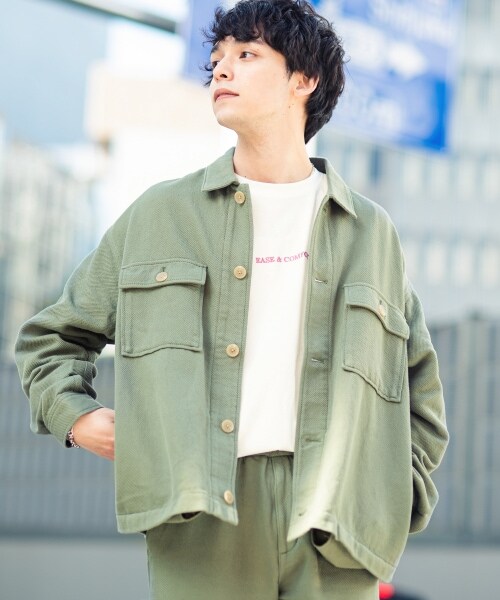RAGEBLUE（レイジブルー）の「＜セットアップ着用可能＞ソフトコットンツイル/CPOジャケット（ジャケット/アウター・オフホワイト/グリーン/ライトブルー）」の2枚目の写真