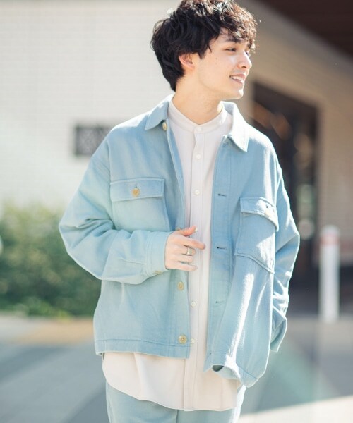RAGEBLUE（レイジブルー）の「＜セットアップ着用可能＞ソフトコットンツイル/CPOジャケット（ジャケット/アウター・オフホワイト/グリーン/ライトブルー）」の3枚目の写真