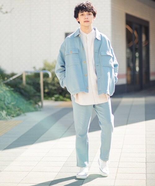 RAGEBLUE（レイジブルー）の「＜セットアップ着用可能＞ソフトコットンツイル/CPOジャケット（ジャケット/アウター・オフホワイト/グリーン/ライトブルー）」の8枚目の写真