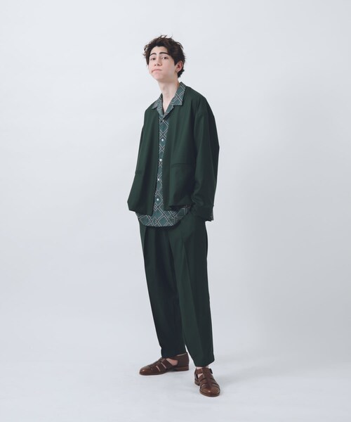 URBAN RESEARCH ID（アーバンリサーチ アイディー）の「URBAN RESEARCH iD OVERSIZED NO COLLAR JKT（その他・メンズ・GREEN/BLACK・M/L）」の4枚目の写真