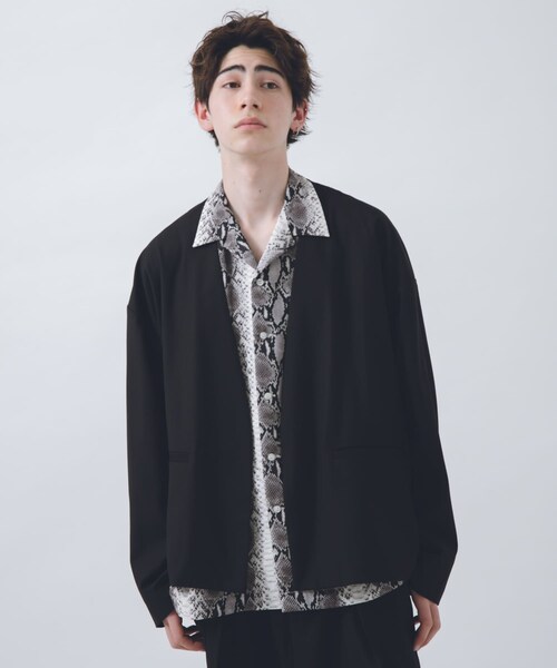 URBAN RESEARCH ID（アーバンリサーチ アイディー）の「URBAN RESEARCH iD OVERSIZED NO COLLAR JKT（その他・メンズ・GREEN/BLACK・M/L）」の2枚目の写真