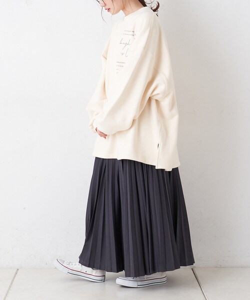 PUAL CE CIN（ピュアルセシン）の「プリーツスカート（スカート・レディース・アイボリー/ライトベージュ/グレー/スミクロ・FREE）」の2枚目の写真