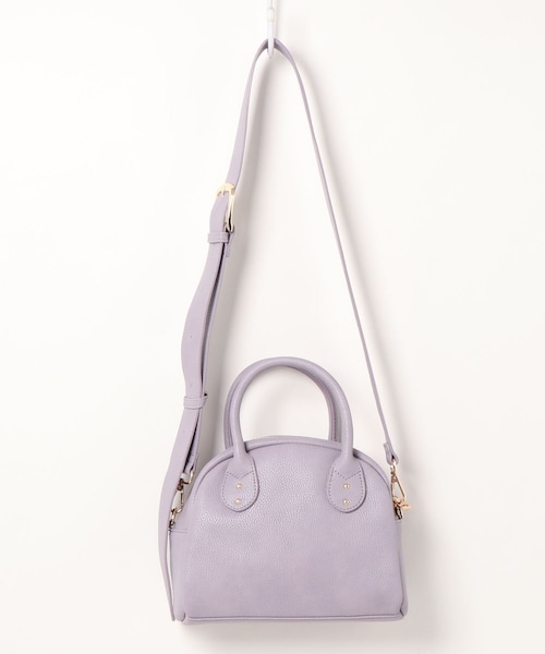 natural couture（ナチュラルクチュール）の「太ショルダーボストンバッグ（ショルダーバッグ・レディース・アイボリー/ラベンダー/ブラック・FREE）」の3枚目の写真