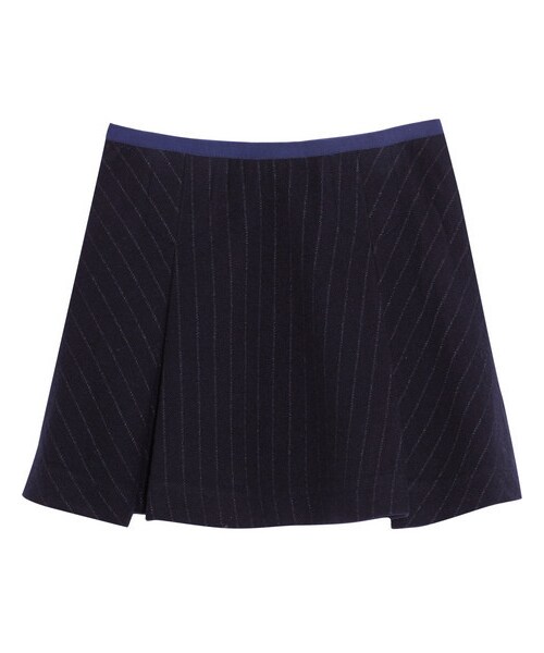 Sacai（サカイ）の「Sacai Luck pinstriped wool-blend mini skirt