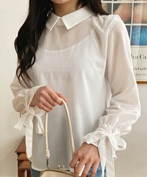 DHOLIC | カラースリーブリボンブラウス(シャツ/ブラウス)