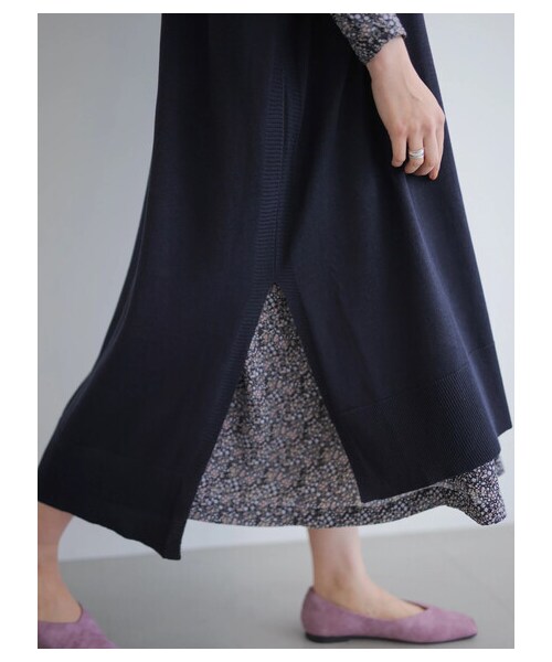 AMERICAN HOLIC（アメリカンホリック）の「【LEE 3月号掲載】Vネックニットワンピース（ワンピース/ドレス・ライトグレー/杢ライトグレー/ネイビー・F）」の7枚目の写真