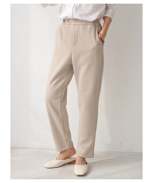 AMERICAN HOLIC（アメリカンホリック）の「ポンチイージー細見えパンツ（パンツ・ブラック/ライトベージュ・M/L）」の2枚目の写真