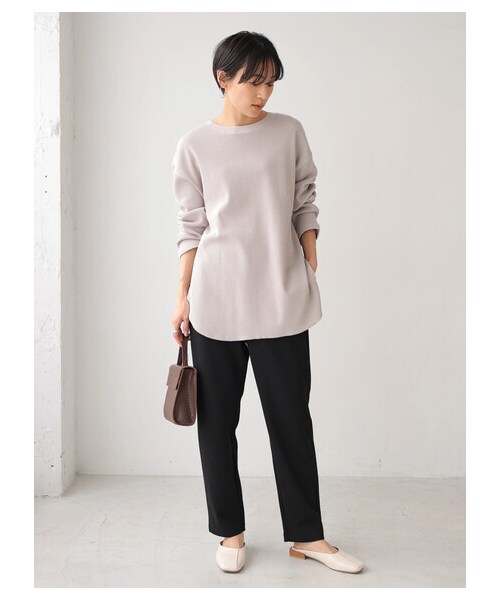 AMERICAN HOLIC（アメリカンホリック）の「ポンチイージー細見えパンツ（パンツ・ブラック/ライトベージュ・M/L）」の11枚目の写真