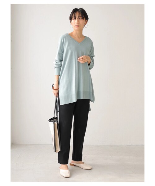 AMERICAN HOLIC（アメリカンホリック）の「ポンチイージー細見えパンツ（パンツ・ブラック/ライトベージュ・M/L）」の13枚目の写真