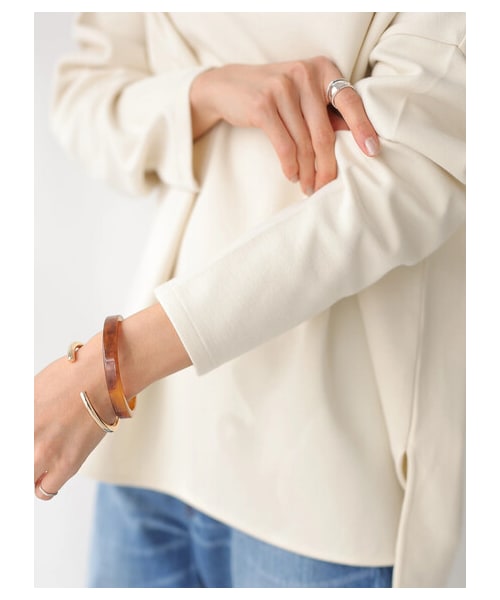 AMERICAN HOLIC（アメリカンホリック）の「キーネックポンチプルオーバー（トップス・アイボリー/チャコールグレー/ライトベージュ・F）」の6枚目の写真