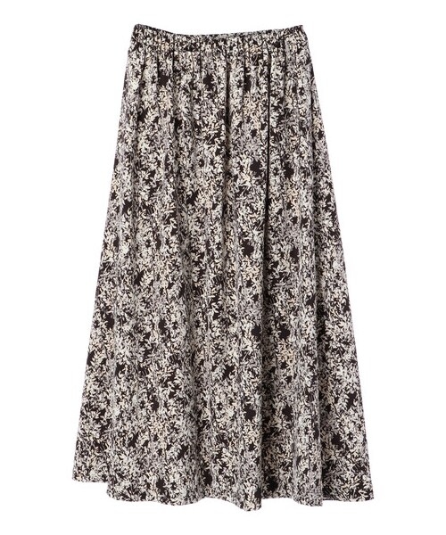 AMERICAN HOLIC(アメリカンホリック)の「Flower切り替え部分プリーツスカート(スカート・オフホワイト/ブラック/ベージュ/サックスブルー・F)」の2枚目の写真