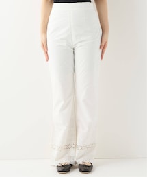 【完売品】Charles Chaton bow パンツ 34 ホワイト Charles Chaton（シャルルシャトン）の「コットンレースパンツ
