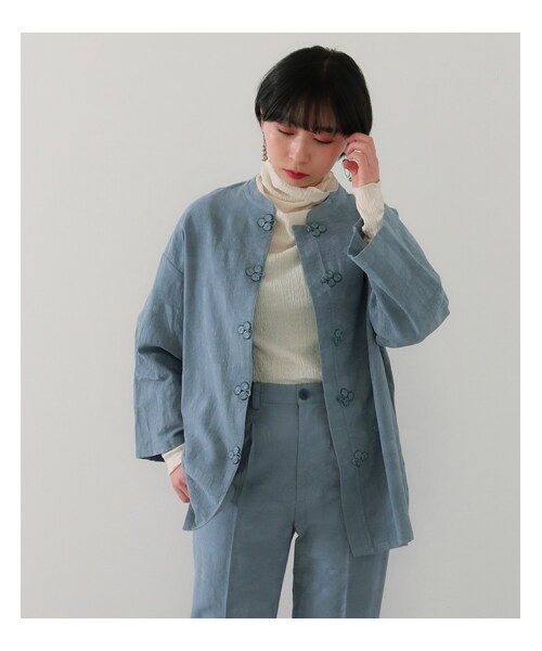 Factor=（ファクターイコール）の「レディースファッション通販 ANAPNET（ジャケット/アウター・レディース・サックスブルー/ピンク・one size）」の4枚目の写真