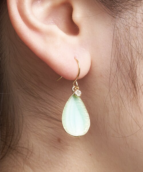 3coins（3coins）の「ドロップエポピアス（ピアス（両耳用）・グレー/イエロー/ピンク/グリーン・0）」の2枚目の写真